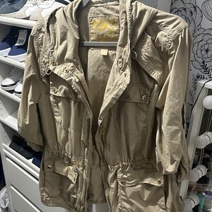 Michael Kors Beige Jacket with Gold Logo Patch